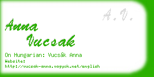 anna vucsak business card
